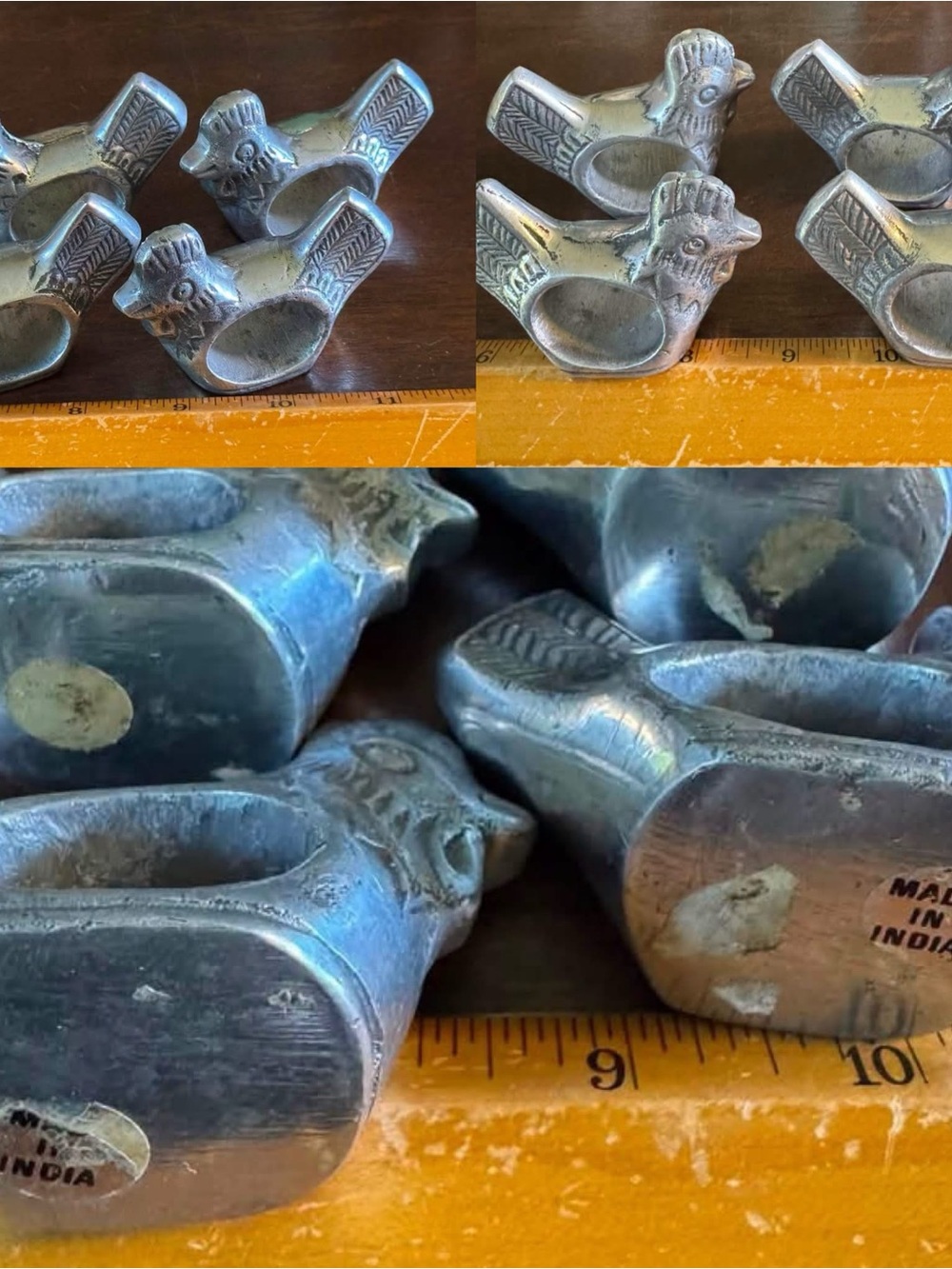 Set of Silver Bird-Shaped Napkin Rings